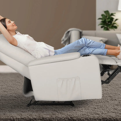 Home Recliner Chair - PU Leather Sofa Lounge Armchair DAKOTA GREY - Mekamart Australia