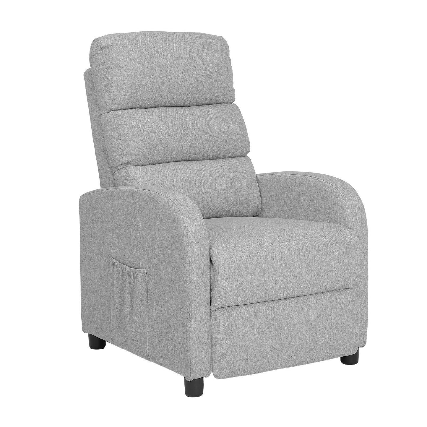 Home Recliner Chair - Linen Fabric Sofa Lounge Armchair SHILOH GREY - Mekamart Australia