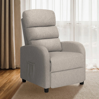 Home Recliner Chair - Linen Fabric Sofa Lounge Armchair SHILOH GREY - Mekamart Australia