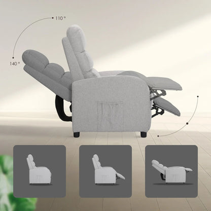 Home Recliner Chair - Linen Fabric Sofa Lounge Armchair SHILOH GREY - Mekamart Australia