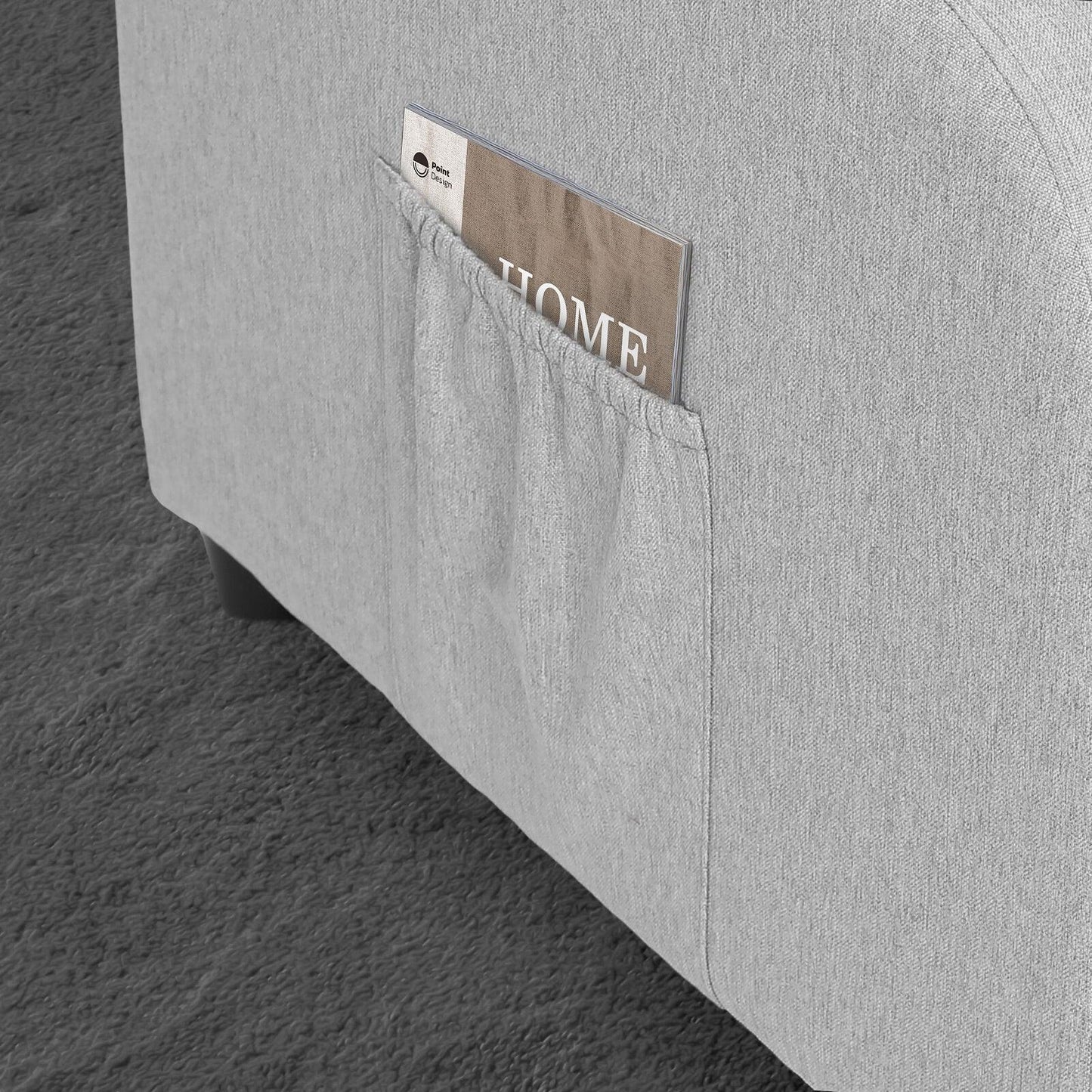 Home Recliner Chair - Linen Fabric Sofa Lounge Armchair SHILOH GREY - Mekamart Australia