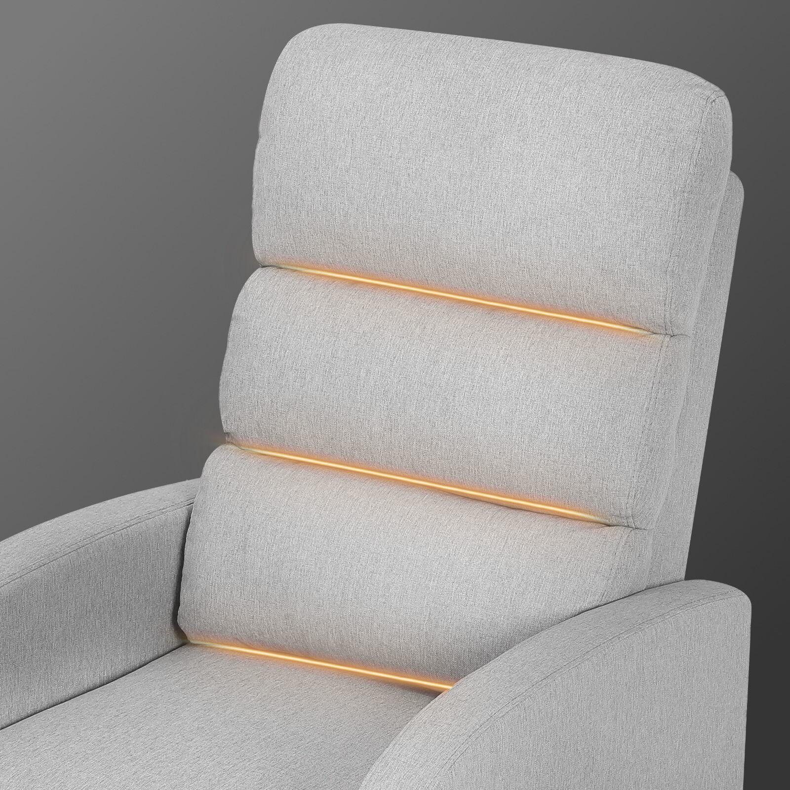 Home Recliner Chair - Linen Fabric Sofa Lounge Armchair SHILOH GREY - Mekamart Australia