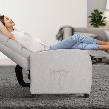 Home Recliner Chair - Linen Fabric Sofa Lounge Armchair SHILOH GREY - Mekamart Australia