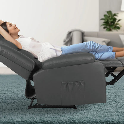 Home Recliner Chair - PU Leather Sofa Lounge Armchair MARLO GREY - Mekamart Australia