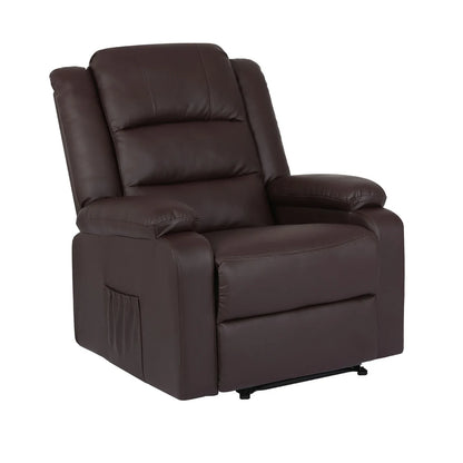 Home Recliner Chair - PU Leather Sofa Lounge Armchair MARLO BROWN - Mekamart Australia