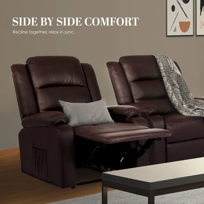 Home Recliner Chair - PU Leather Sofa Lounge Armchair MARLO BROWN - Mekamart Australia