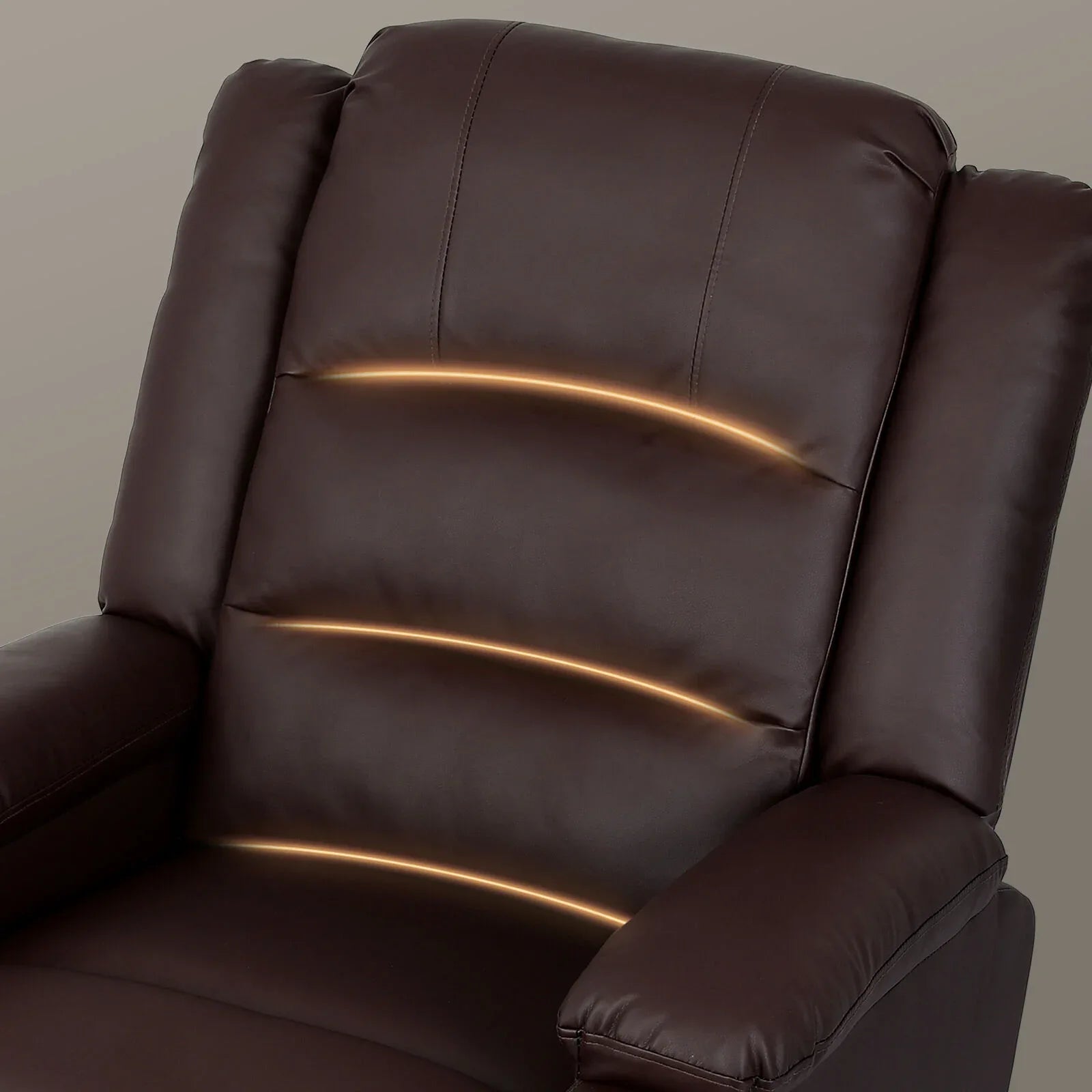 Home Recliner Chair - PU Leather Sofa Lounge Armchair MARLO BROWN - Mekamart Australia