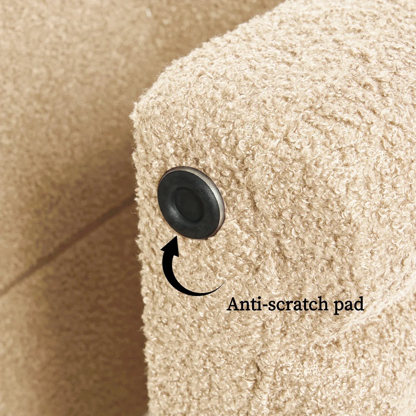 2X Ridge Arch Ottoman Stool Teddy Fleece Fabric Foot Rest 45cm BEIGE - Mekamart Australia