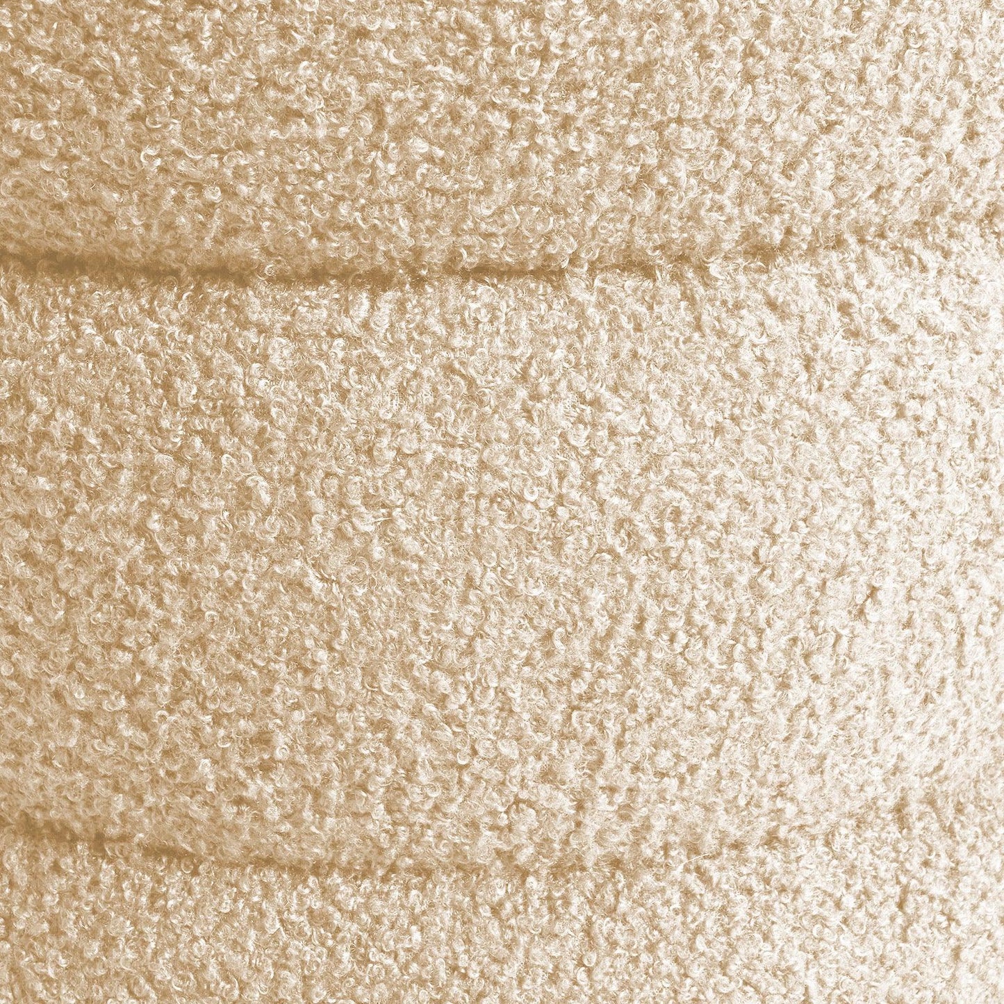 2X Round Stacked Ottoman Stool Teddy Fleece Fabric Foot Rest 38cm BEIGE - Mekamart Australia