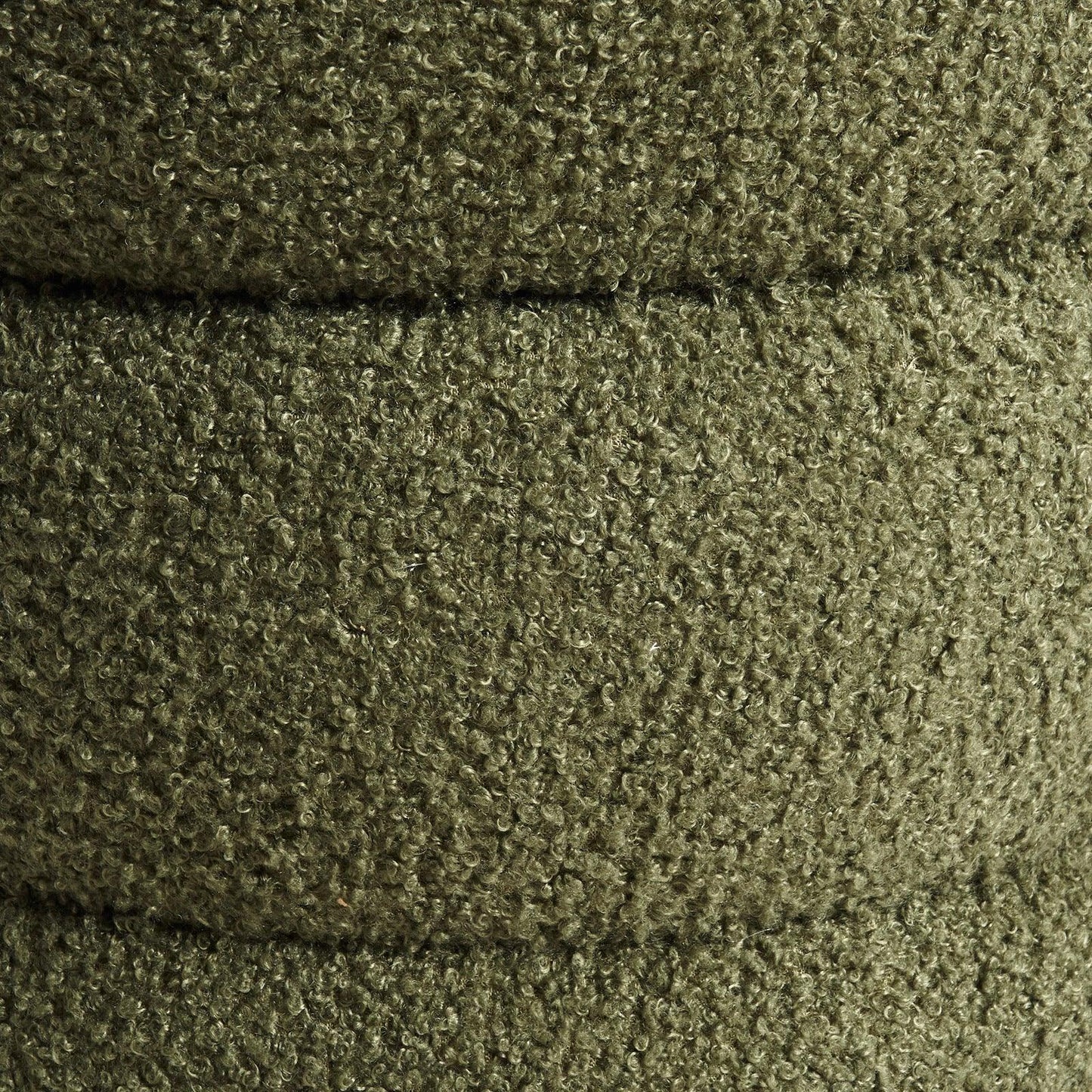 Round Stacked Ottoman Stool Teddy Fleece Fabric Foot Rest 38cm GREEN - Mekamart Australia