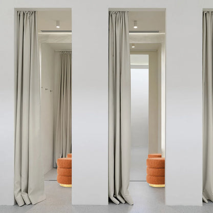 Round Stacked Ottoman Stool Teddy Fleece Fabric Foot Rest 38cm ORANGE - Mekamart Australia