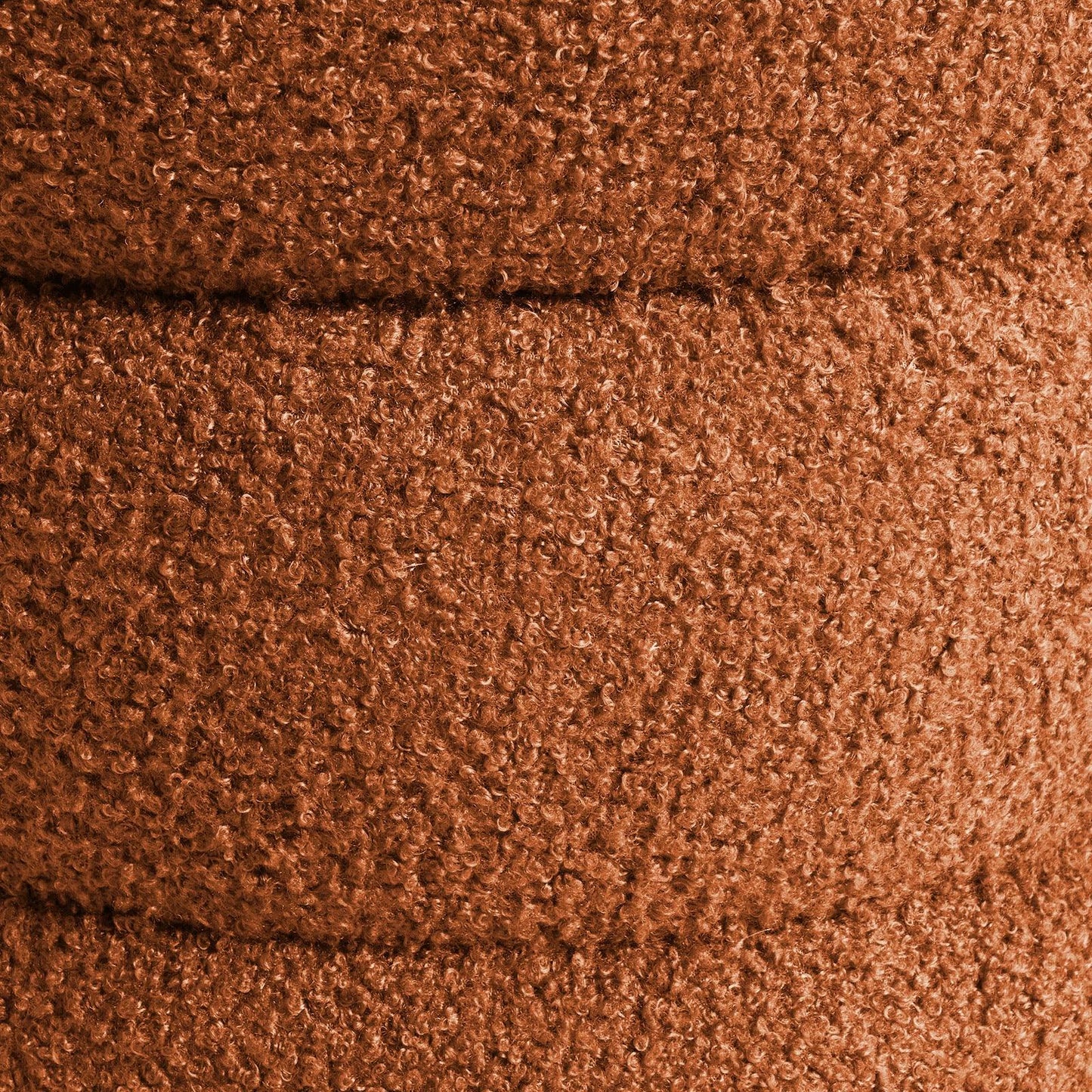 2X Round Stacked Ottoman Stool Teddy Fleece Fabric Foot Rest 38cm ORANGE - Mekamart Australia