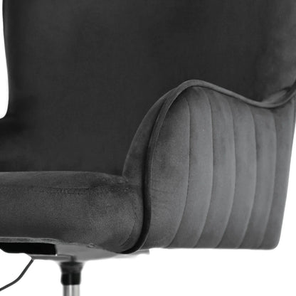 Desk Armchair - Home Office Swivel Chair Adjustable Height Seat PLUME BLACK