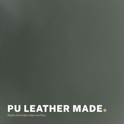 2 Set Office Desk Chair - PU Leather Home Swivel Chair Cut-Out Seat HALO GREEN