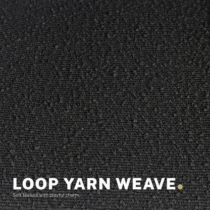 2 Set Office Desk Chair - Loop Yarn Fabric Home Swivel Chair Cut-Out Seat HALO BLACK