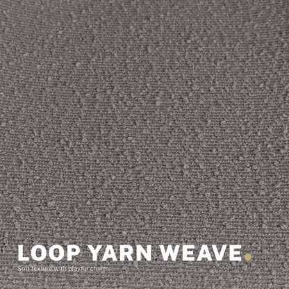 2 Set Office Desk Chair - Loop Yarn Fabric Home Swivel Chair Cut-Out Seat HALO GREY