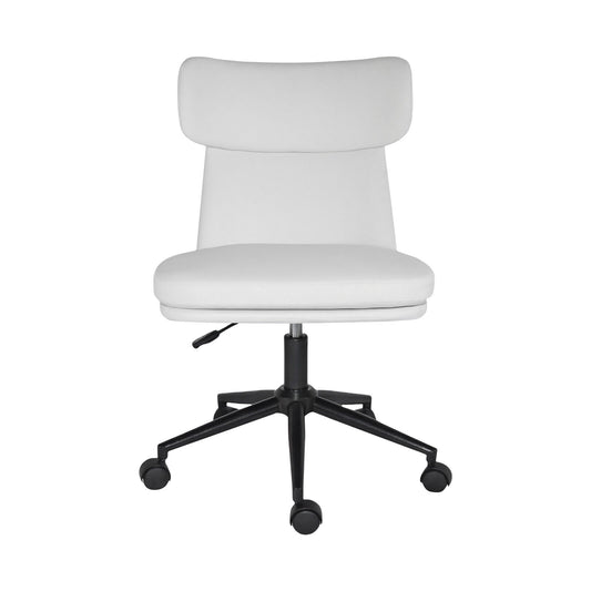 Office Desk Chair - PU Leather Home Office Swivel Chair Computer Seat WHITE