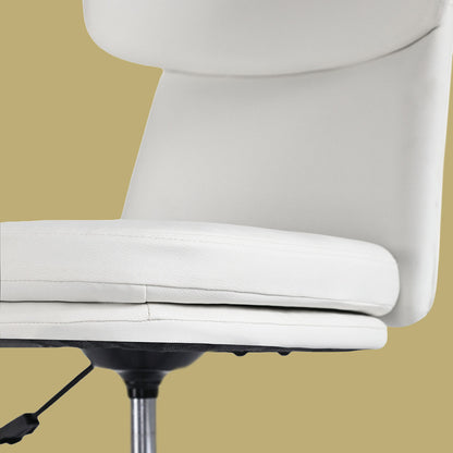 Office Desk Chair - PU Leather Home Office Swivel Chair Computer Seat WHITE