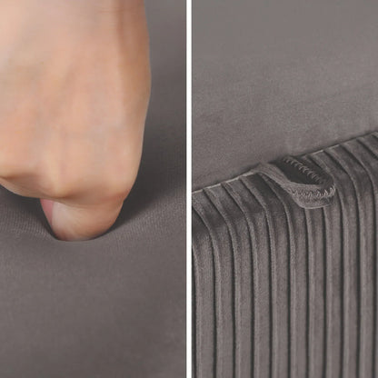 Coffee Table Storage Ottoman - Velvet Padded Blanket Box Bench IRENE GREY