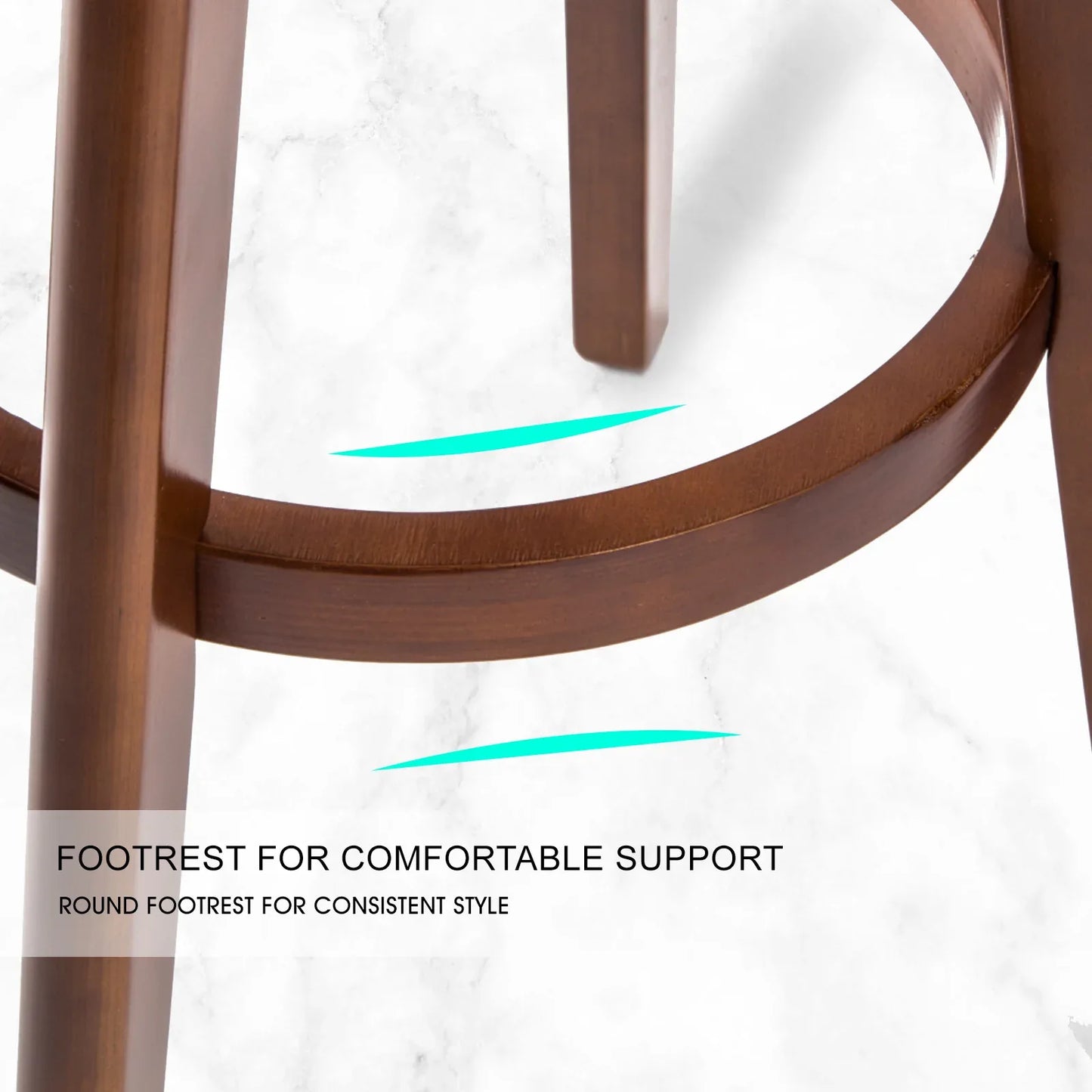 2X Wooden Bar Stool Dining Chair Leather LEILA 72cm BLACK BROWN - Mekamart Australia