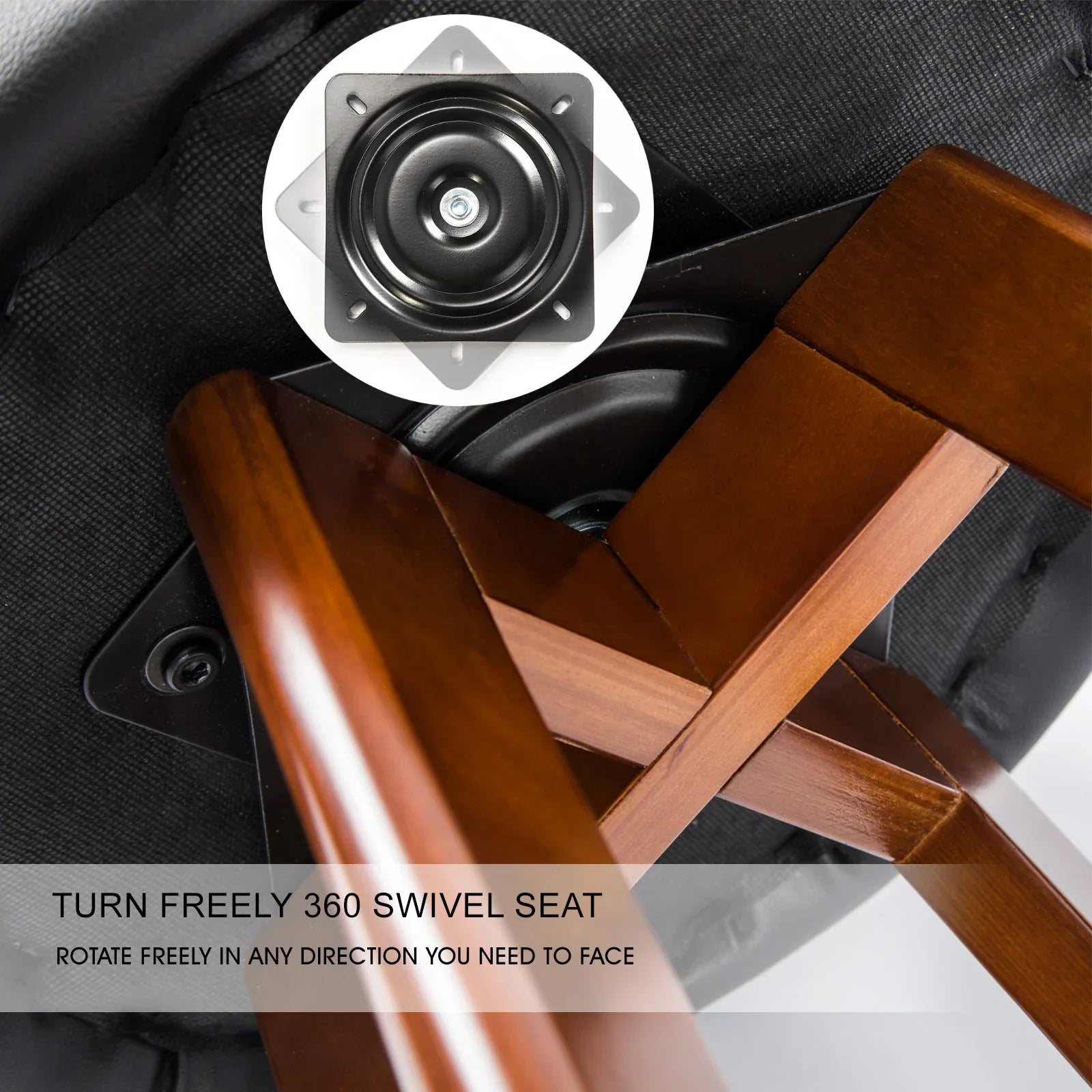 2X Wooden Bar Stool Dining Chair Leather LEILA 72cm BLACK BROWN - Mekamart Australia