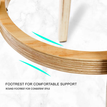 2X Wooden Bar Stool Dining Chair Leather LEILA 72cm BLACK - Mekamart Australia