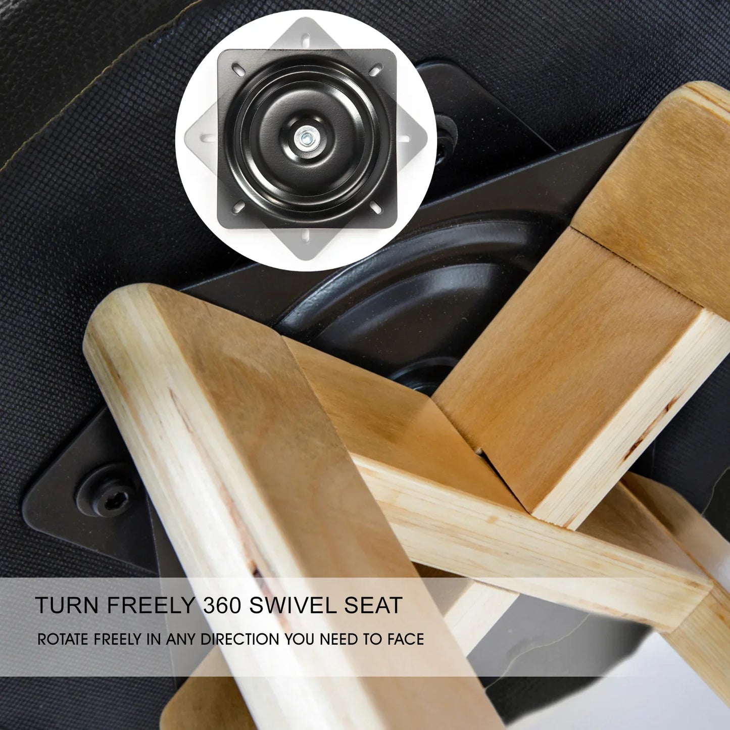 2X Wooden Bar Stool Dining Chair Leather LEILA 72cm BLACK - Mekamart Australia