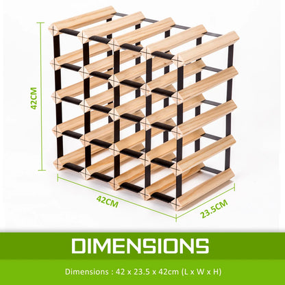 Timber Wine Rack Storage Cellar Organiser 20 Bottle - Mekamart Australia