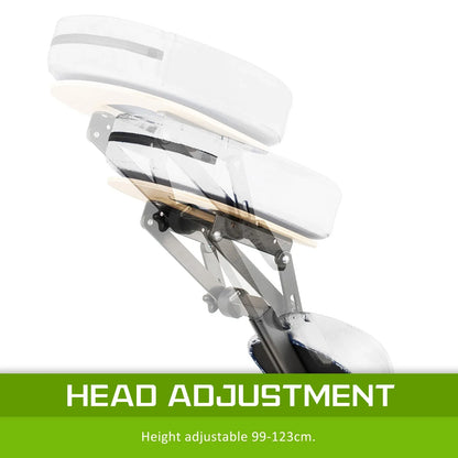 Aluminium Portable Beauty Massage Foldable Chair Table WHITE - Mekamart Australia