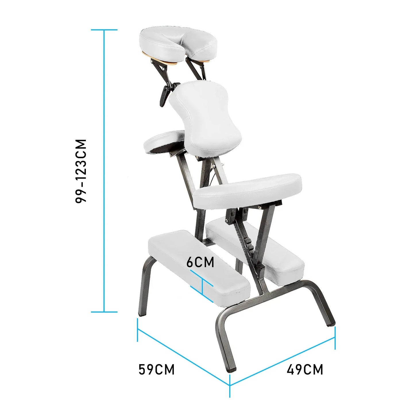 Aluminium Portable Beauty Massage Foldable Chair Table WHITE - Mekamart Australia