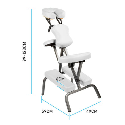 Aluminium Portable Beauty Massage Foldable Chair Table WHITE - Mekamart Australia