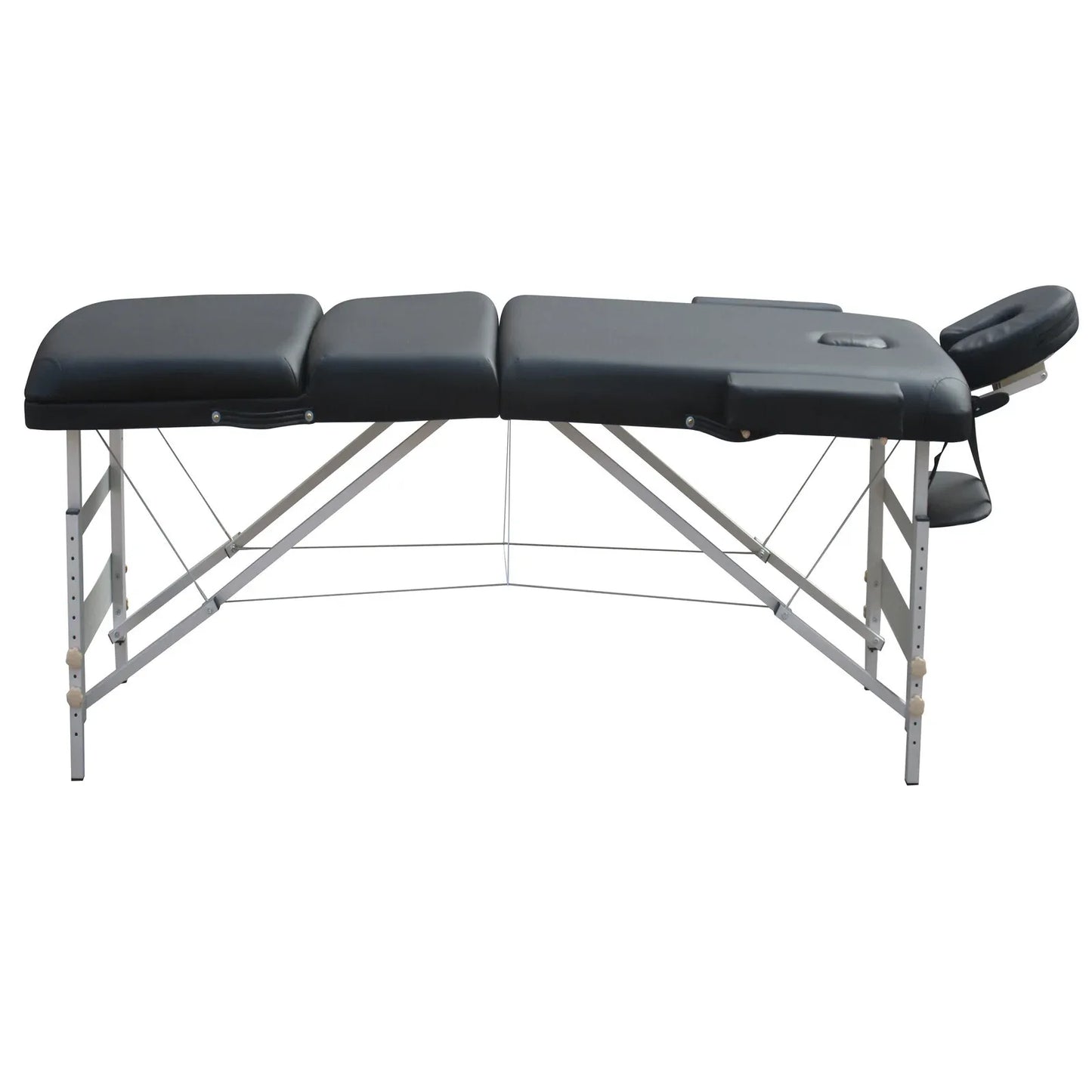 YES4HOMES 3 Fold 5 cm Thickness Foam Portable Aluminium Massage Table Massage Bed Beauty Therapy Black - Mekamart Australia