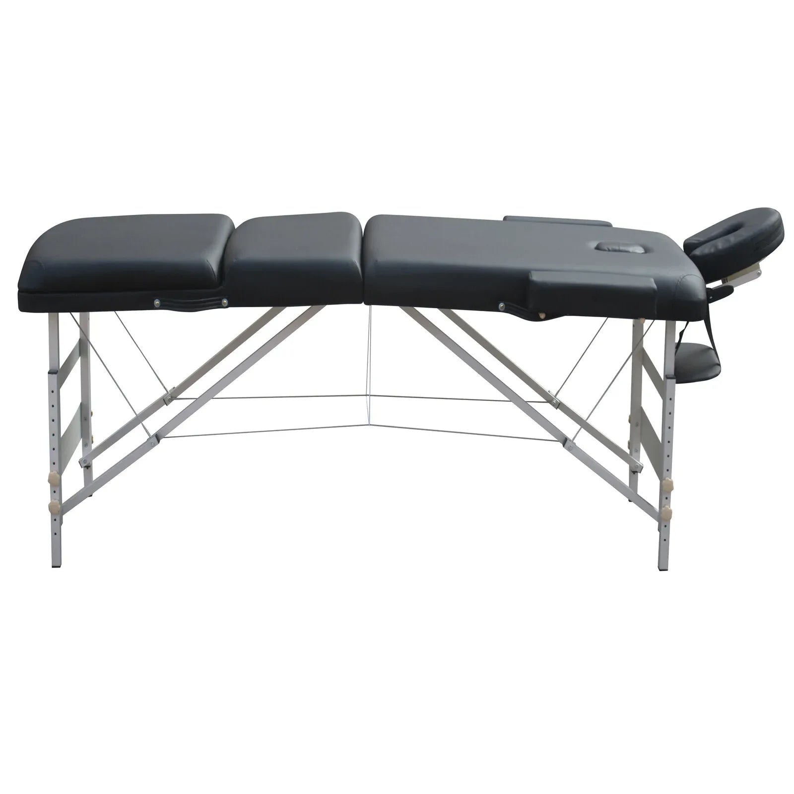 YES4HOMES 3 Fold 5 cm Thickness Foam Portable Aluminium Massage Table Massage Bed Beauty Therapy Black - Mekamart Australia