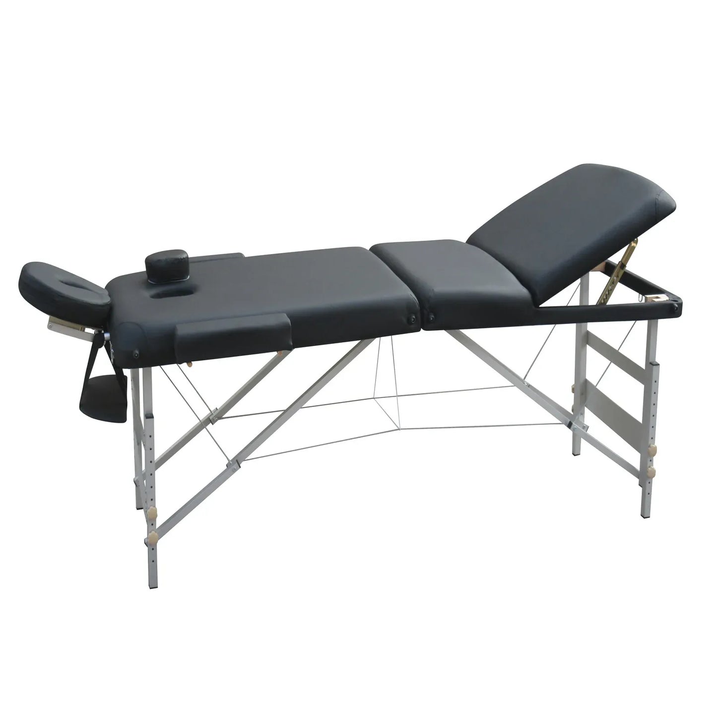 YES4HOMES 3 Fold 5 cm Thickness Foam Portable Aluminium Massage Table Massage Bed Beauty Therapy Black - Mekamart Australia