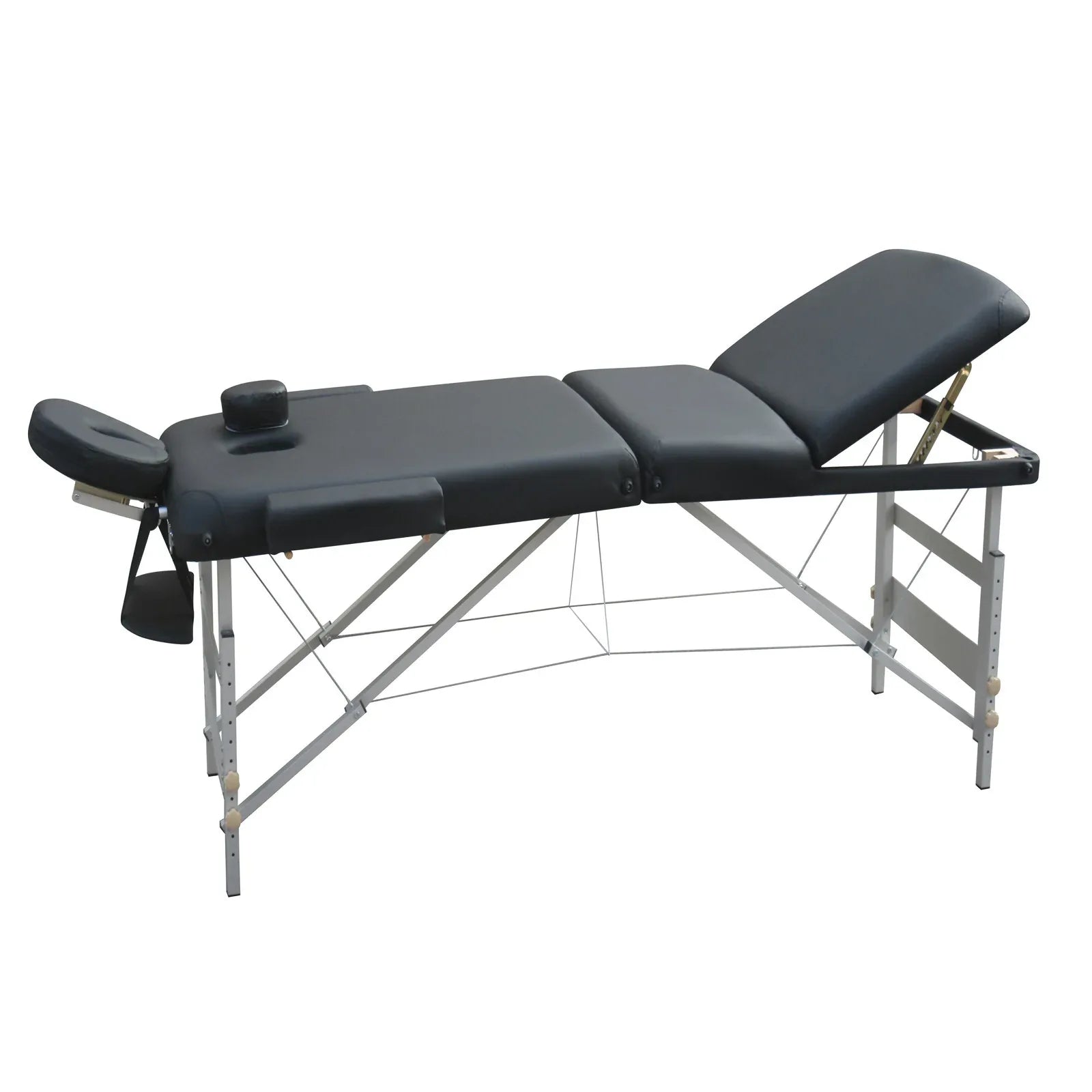 YES4HOMES 3 Fold 5 cm Thickness Foam Portable Aluminium Massage Table Massage Bed Beauty Therapy Black - Mekamart Australia