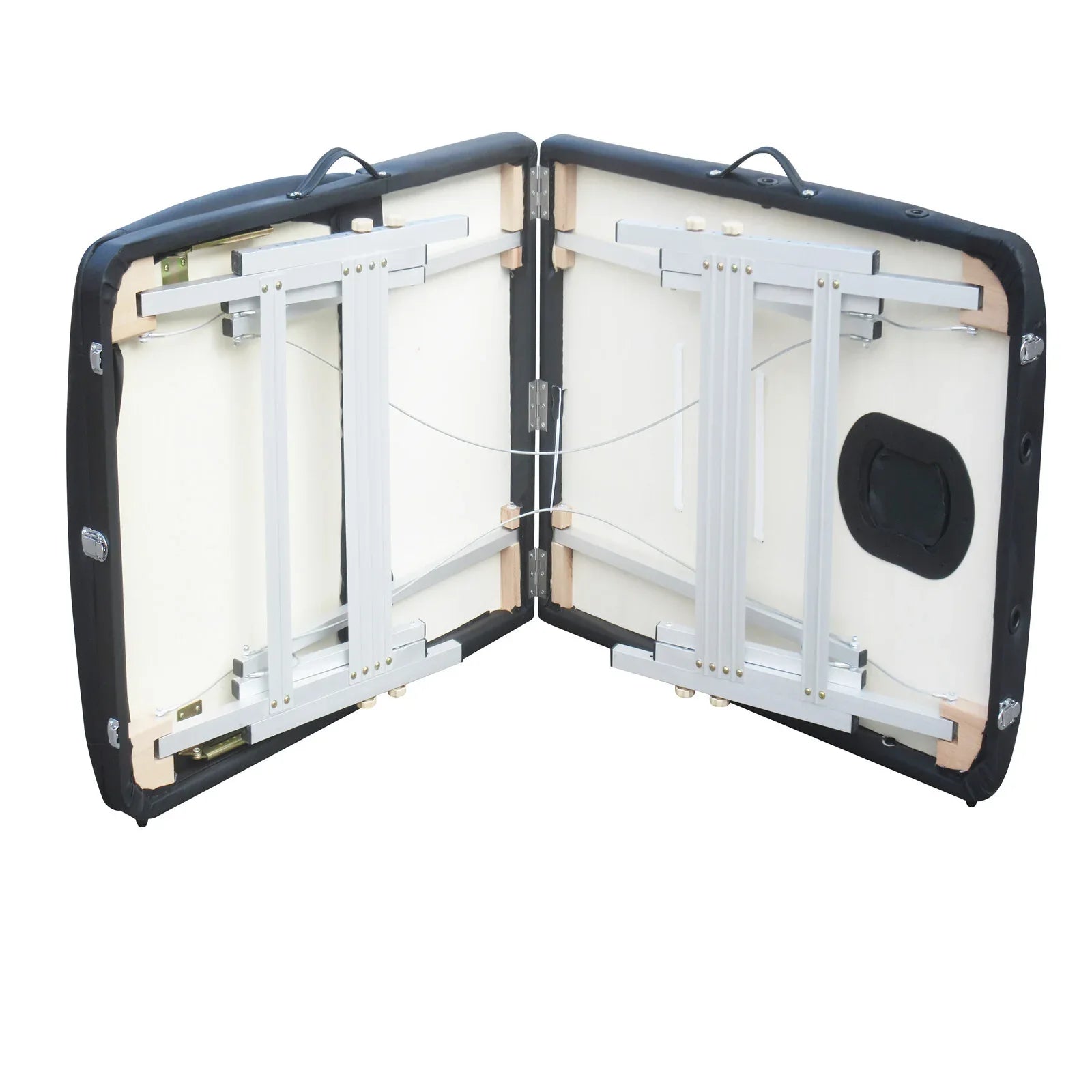 YES4HOMES 3 Fold 5 cm Thickness Foam Portable Aluminium Massage Table Massage Bed Beauty Therapy Black - Mekamart Australia