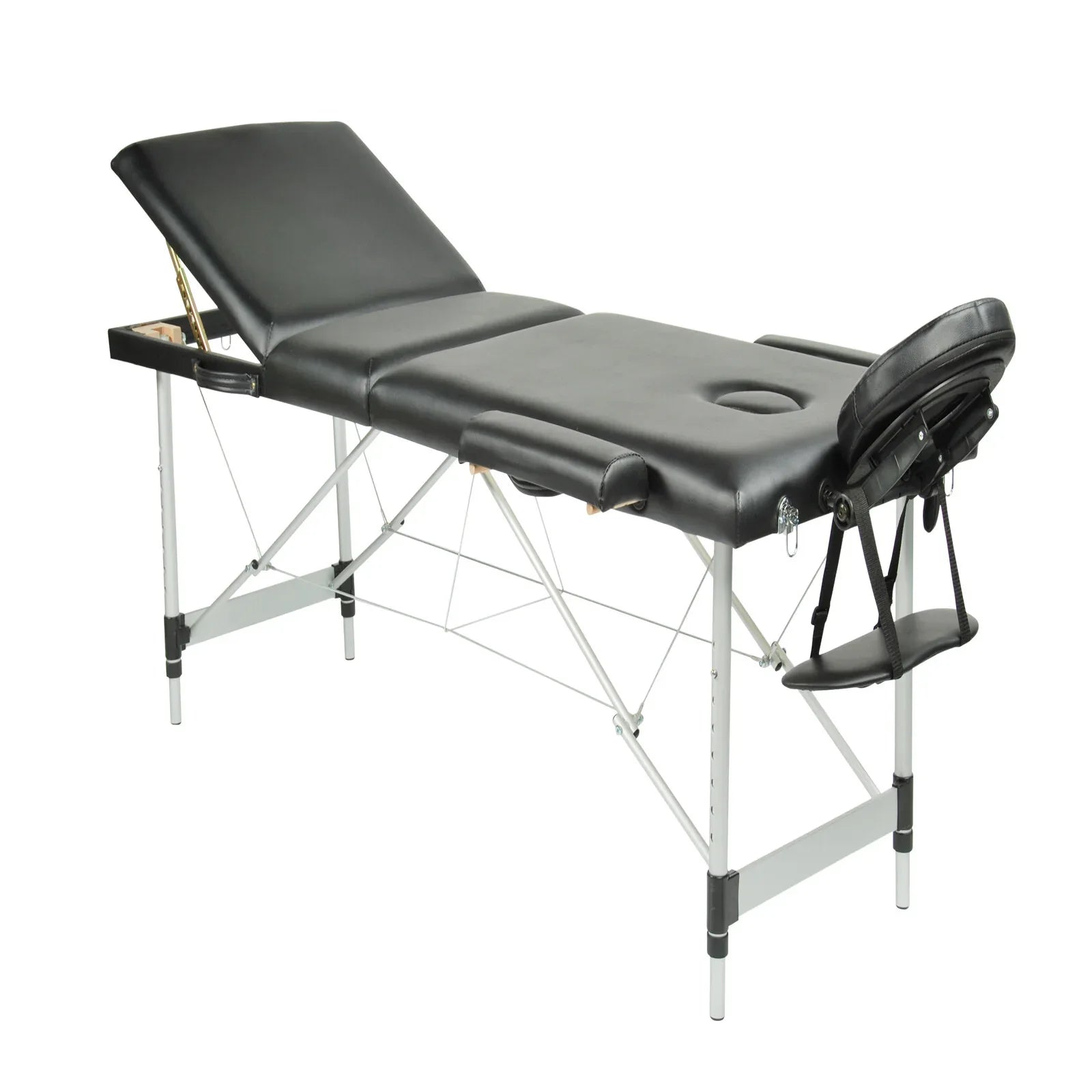 YES4HOMES Black 3 Fold Portable Aluminium Massage Table Massage Bed Beauty Therapy - Mekamart Australia