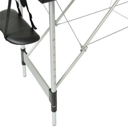 YES4HOMES Black 3 Fold Portable Aluminium Massage Table Massage Bed Beauty Therapy - Mekamart Australia