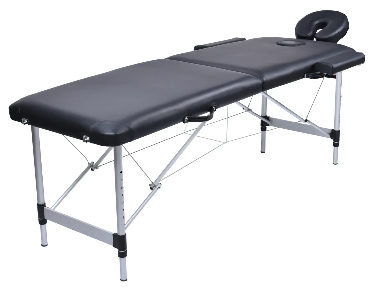 YES4HOMES 2 Fold Portable Aluminium Massage Table Massage Bed Beauty Therapy Black - Mekamart Australia