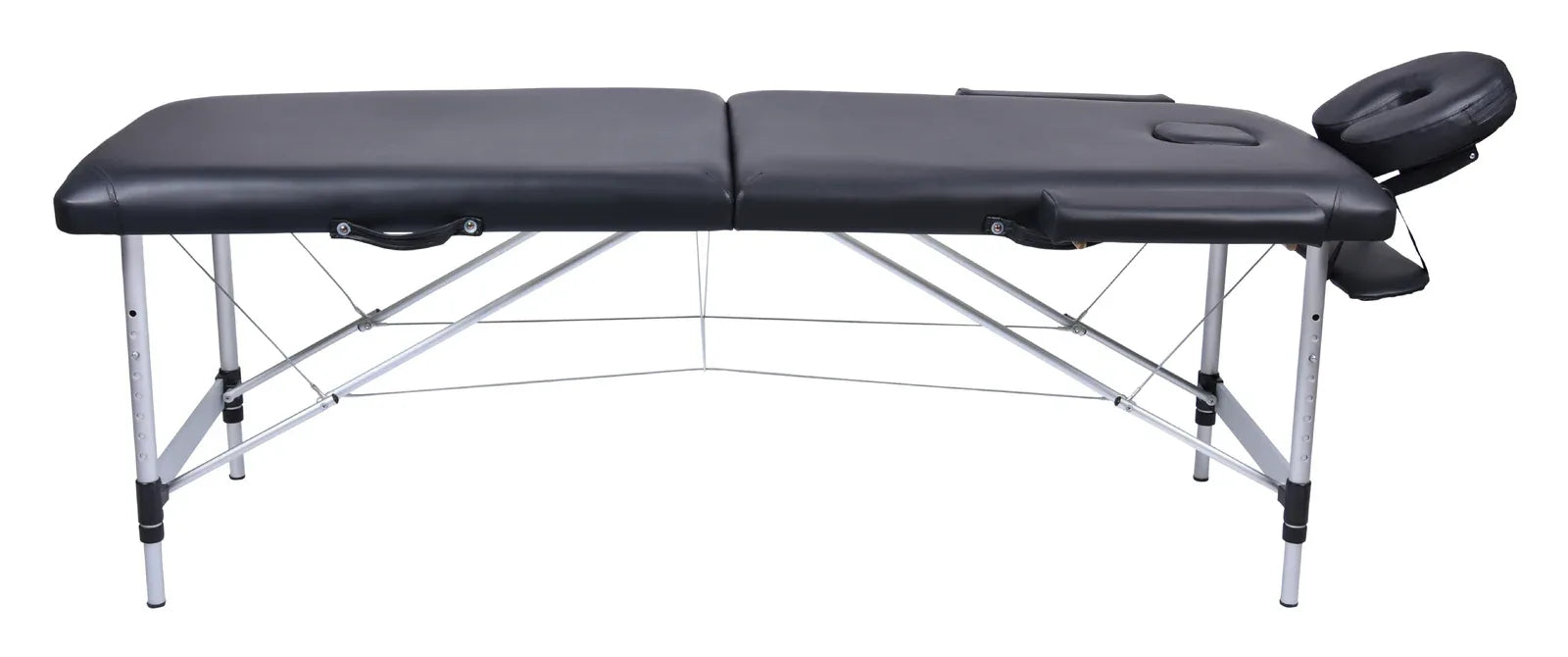 YES4HOMES 2 Fold Portable Aluminium Massage Table Massage Bed Beauty Therapy Black - Mekamart Australia