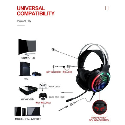 T-Wolf TF400 4-pcs Rainbow Keyboard/Mouse/Headphone/Mouse Pad Kit Set - Mekamart Australia