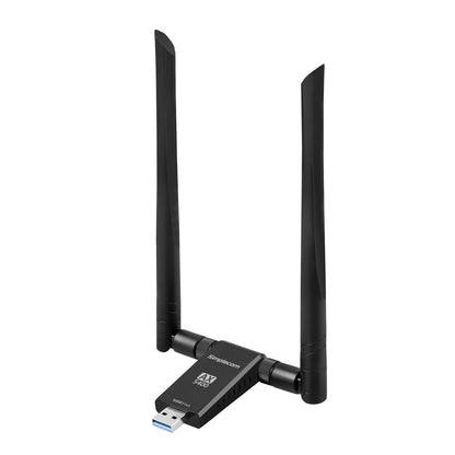 Simplecom NW811v3 AX5400 Tri-Band WiFi 6E USB Adapter with 2x 5dBi High Gain Antennas