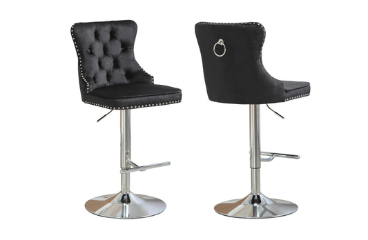 Sahara Black Barstool with Silver Stand -Set of 2 - Mekamart Australia