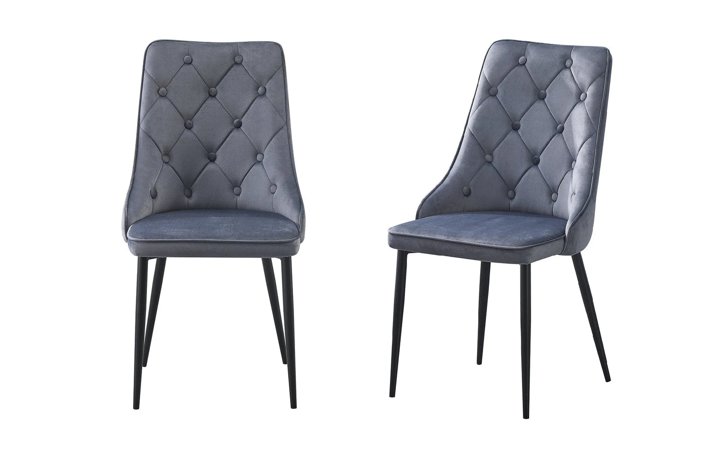 Button Tufted Grey Dining Chairs -Set of 4 - Mekamart Australia