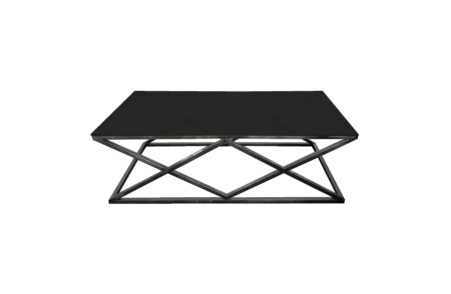 Alsea Coffee Table Black Base - Black Glass - Mekamart Australia
