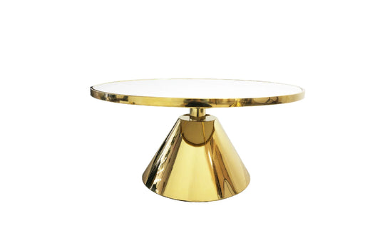 Glam Gold 90cm Coffee Table - White Marble - Mekamart Australia
