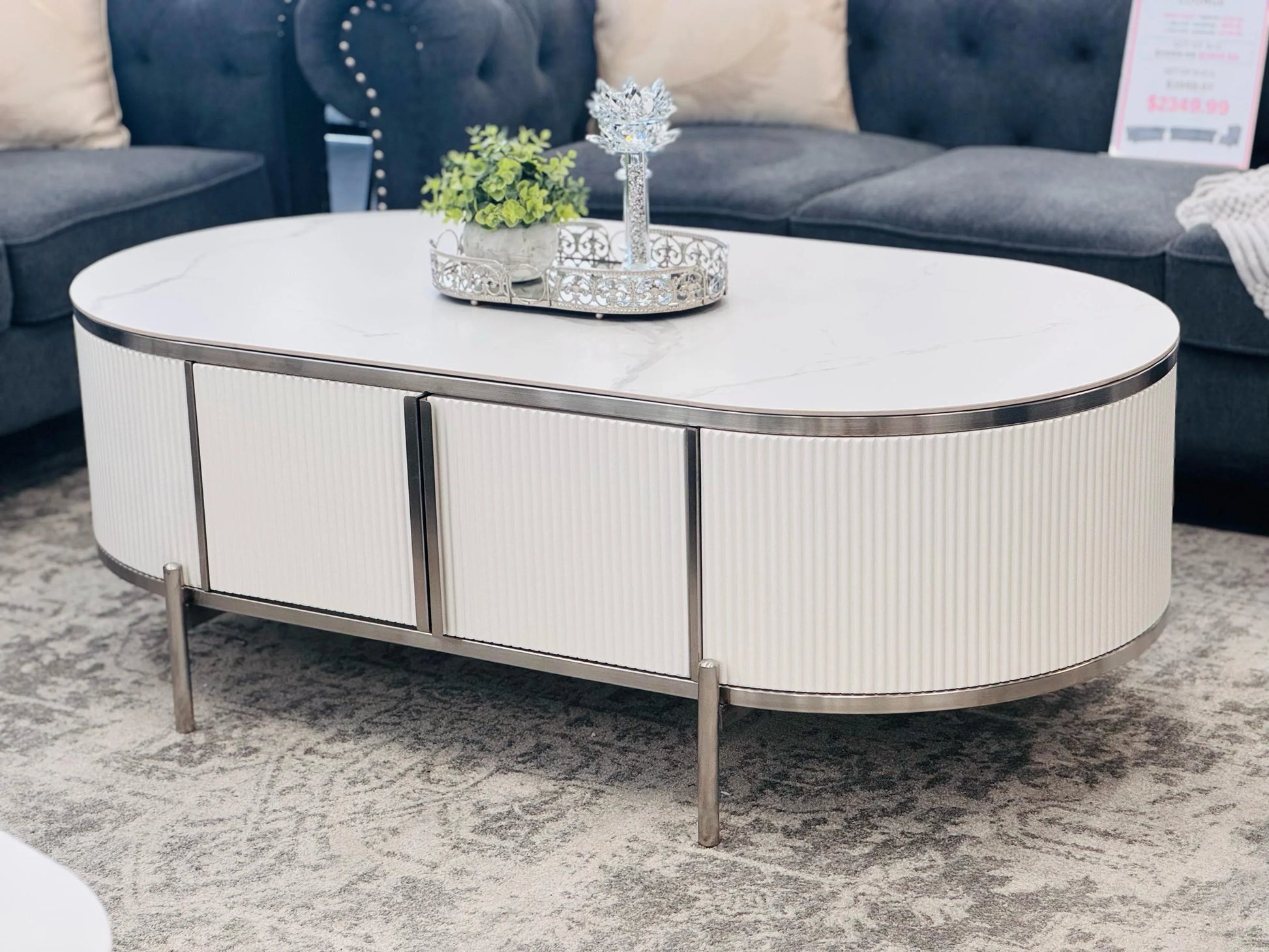 Kingsley Coffee Table - White - Mekamart Australia