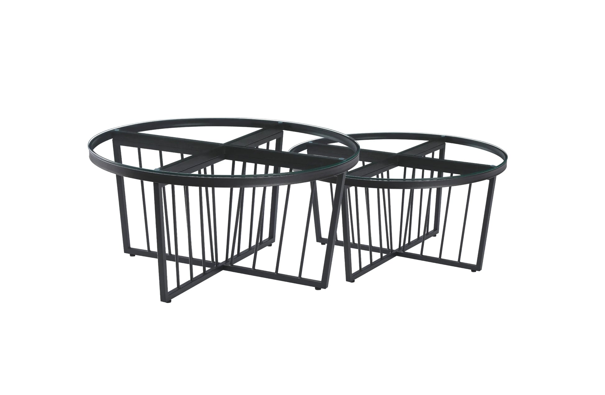 Salina Coffee Table 80cm Black Base -Clear Glass - Mekamart Australia