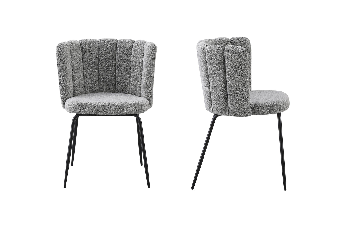 Amelia Boucle Grey Dining Chair - Set of 2 - Mekamart Australia