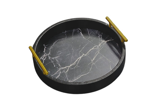 Maison Round Tray - Large - Black